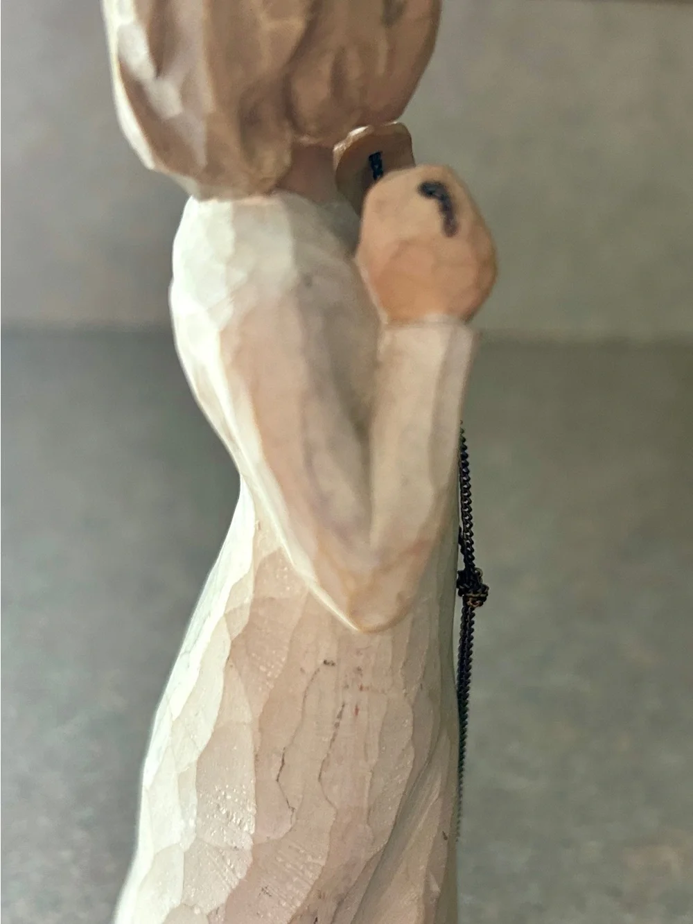 Willow Tree “Truly Golden”figurine with dark silver necklace